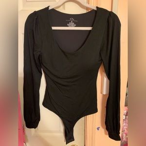 Go braless ! Long sleeve black BRAMI bodysuit